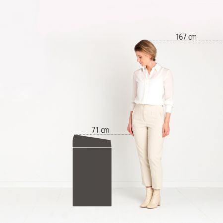 Brabantia Abfallcontainer – 60 l – mit Deckel – Edelstahl – Ø 400 × H 710 mm