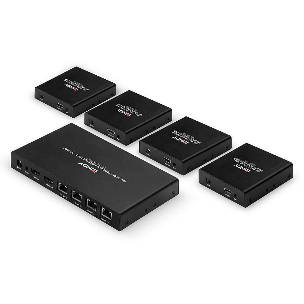 Lindy HDMI-Splitter 1×4, 4K60, über Cat 6, bis 70 m