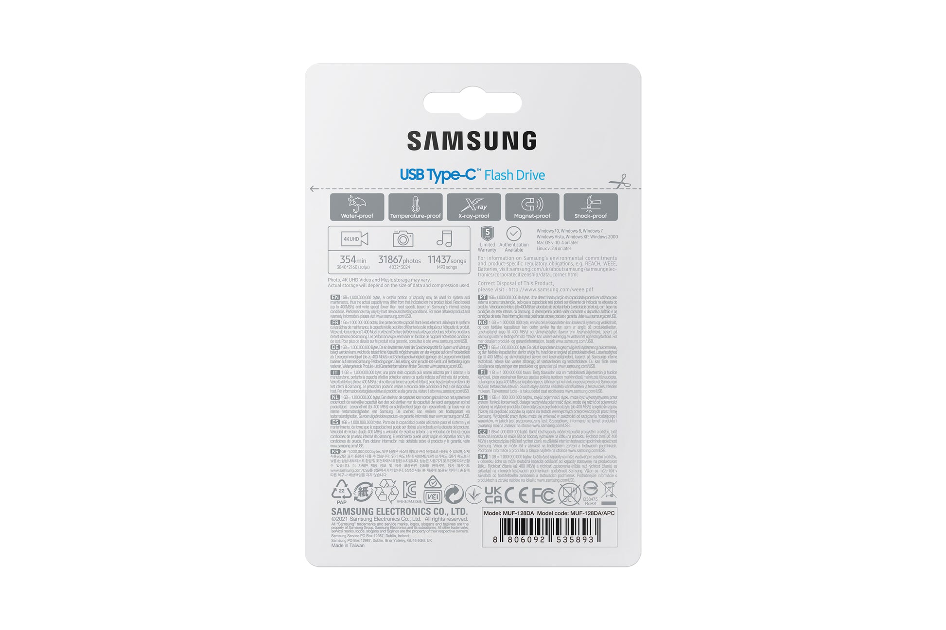 Samsung MUF-128DA – 128 GB USB-C Flash-Laufwerk, 400 MB/s, blau