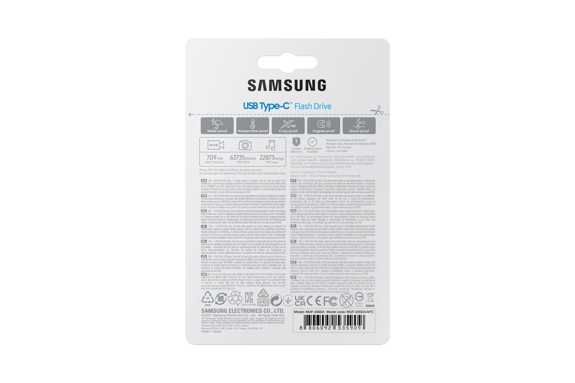 Samsung MUF-256DA – 256 GB, USB Typ-C (USB 3.2 Gen 1), 400 MB/s Lesen, 110 MB/s Schreiben
