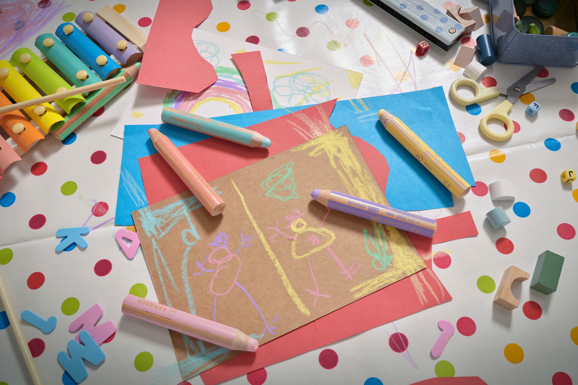 STABILO Buntstifte woody 3 in 1 – 3-in-1, Minen-Ø 10 mm, Einzelstift Lila