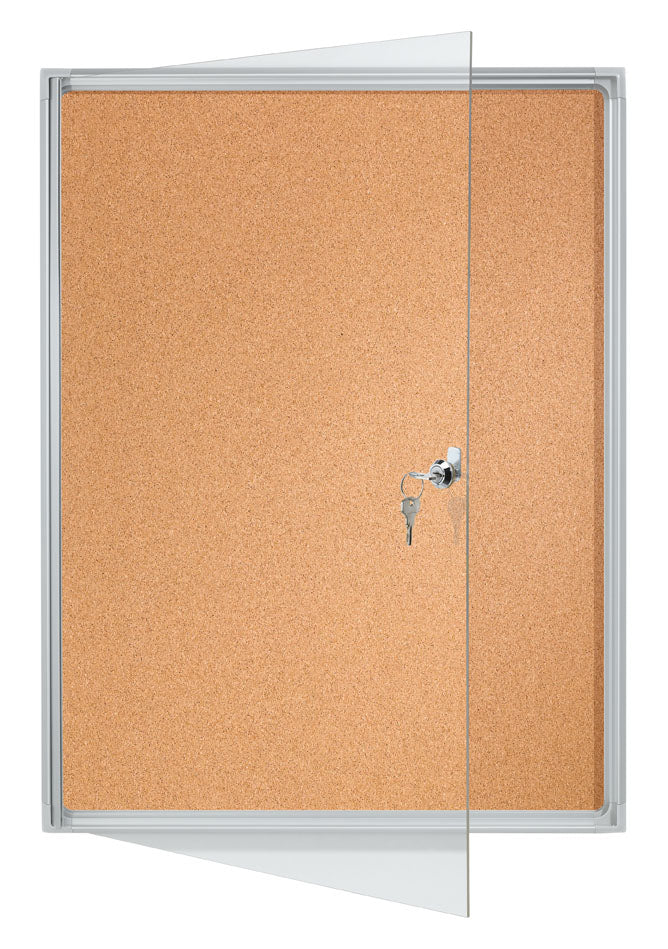 Franken Schaukasten X-traLine, 9 × A4 – Aluminium, Acrylglas, Kork-Rückwand, abschliessbar, 73 × 98 × 3,5 cm
