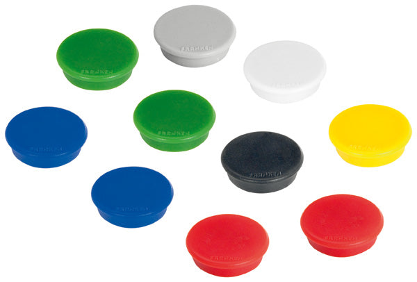 Franken Tafelmagnete – Ø 32 mm – 10 Stk. – mehrfarbig