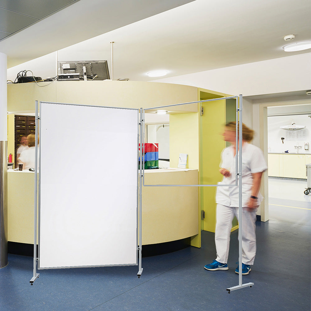 Franken Whiteboard – 120 × 60 cm, lackierter Stahl, Aluminiumrahmen, beidseitig, inkl. Befestigungsadapter
