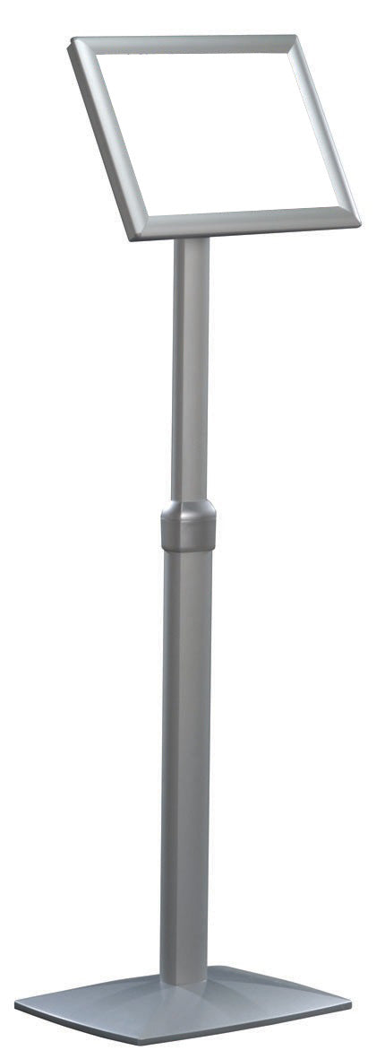 Franken Boden-Prospektständer Universal – für A4, Aluminium, 280×280×865–1250 mm