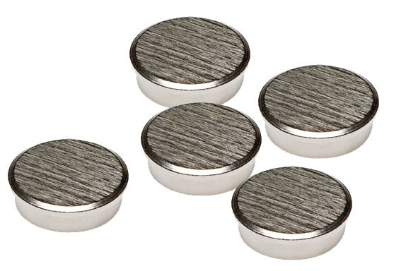 Franken HM30CR/5 Tafelmagnet Rundmagnet – Ø 30 mm, silber, Chromkappe, 5 Stk.