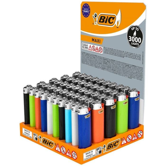 BIC Feuerzeug Maxi J26 – 8,2 cm – Kunststoff – Mehrfarbig