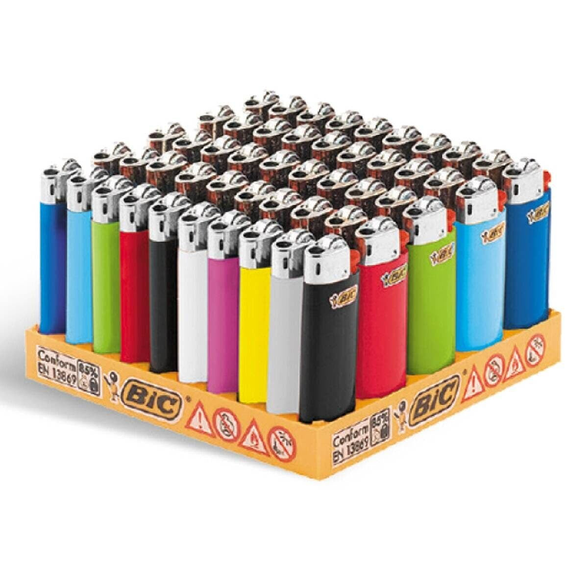 BIC Feuerzeuge J25 – mehrfarbig – Kunststoff – 50 Stk