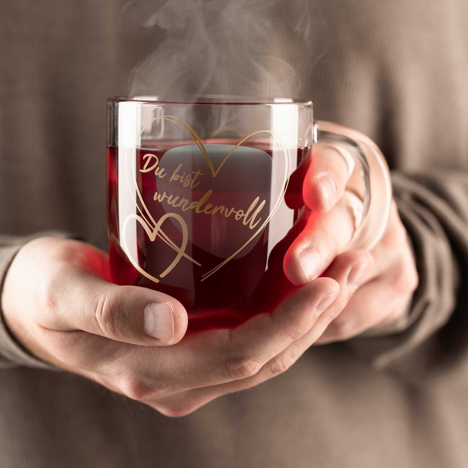 LEONARDO Kaffeetasse Emozione – 400 ml, Ø 8,7 cm, Glas, Transparent, mikrowellengeeignet