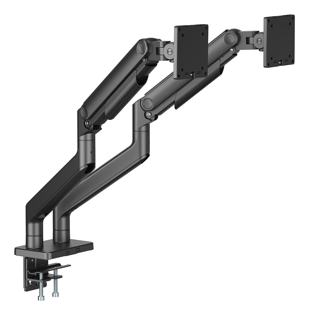 Digitus Monitorarm, Dual, Tischklemme, bis 45", VESA 75 × 75/100 × 100 mm, 20 kg, neigbar, schwarz