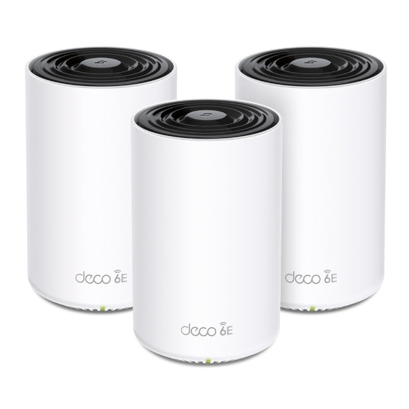 TP-Link Deco XE753 Mesh-Set (3er) – Wi-Fi 6E (AXE5400), Tri-Band (2,4/5/6 GHz), bis 5,4 Gbit/s, je 3× LAN