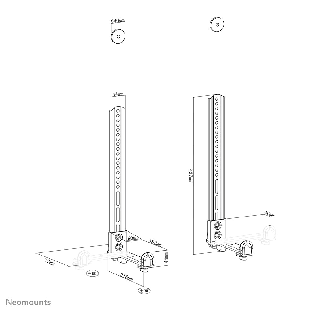 Neomounts AWL29-650BL1 Soundbar-Halterung (Wand) – bis 15 kg, VESA – Schwarz