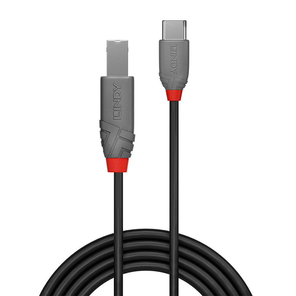 Lindy USB-Kabel, USB-C zu USB-B, 0,5 m, USB 2.0
