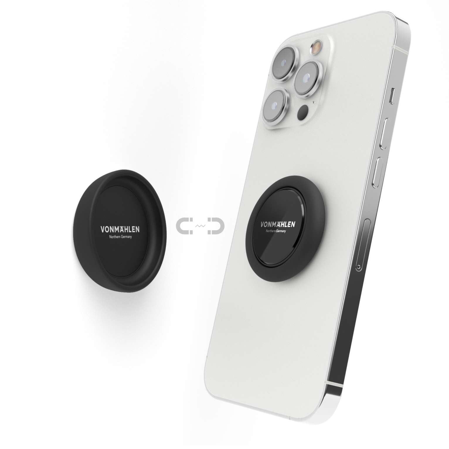 Vonmählen Backflip Pure Black – Smartphone-Griff – magnetisch, mit Klebekissen, für Smartphones