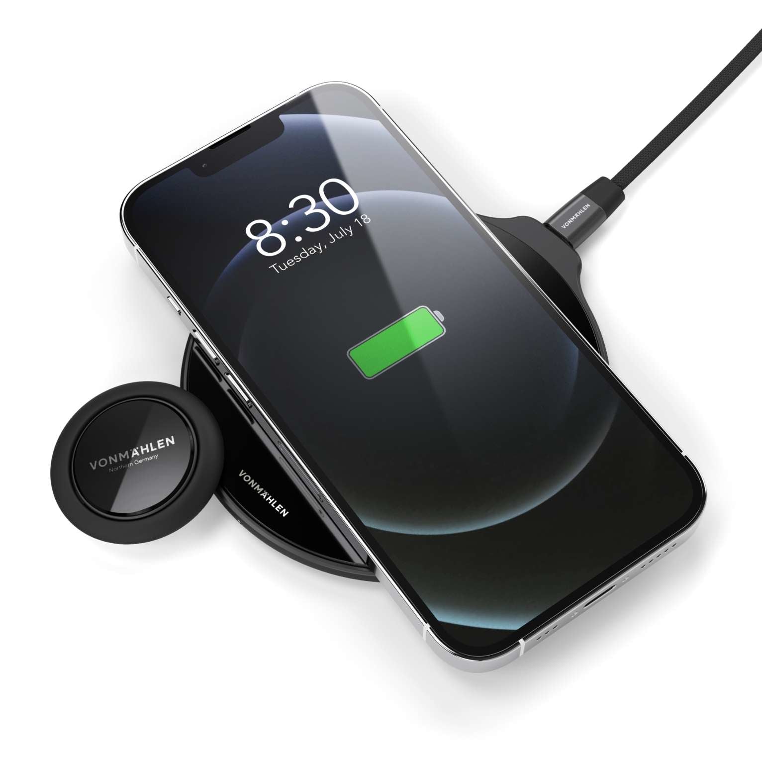 Vonmählen Backflip Pure Black – Smartphone-Griff – magnetisch, mit Klebekissen, für Smartphones
