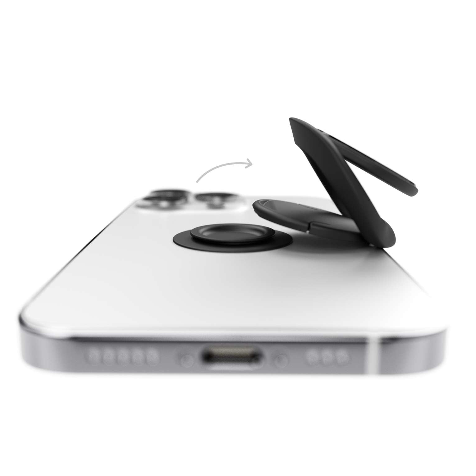 Vonmählen Backflip Pure Black – Smartphone-Griff – magnetisch, mit Klebekissen, für Smartphones