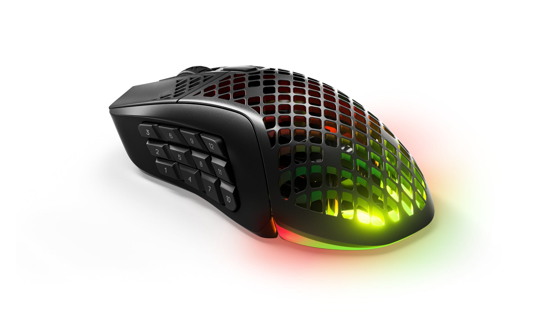 SteelSeries Aerox 9 Gaming-Maus – kabellos, 1000 Hz, 18 Tasten, für Rechtshänder, RGB-Beleuchtung, schwarz