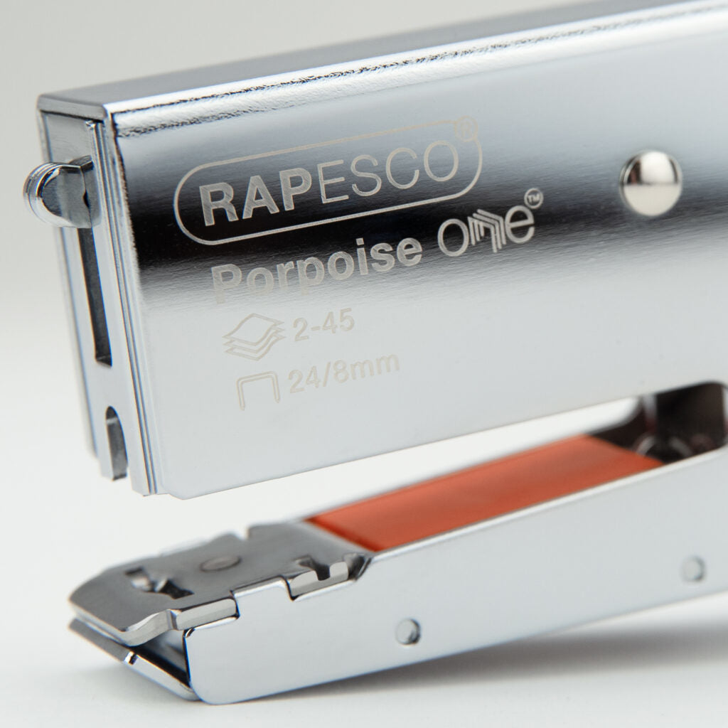 Rapesco Porpoise ONE Heftzange – 45 Blatt, für 24/8, chrom