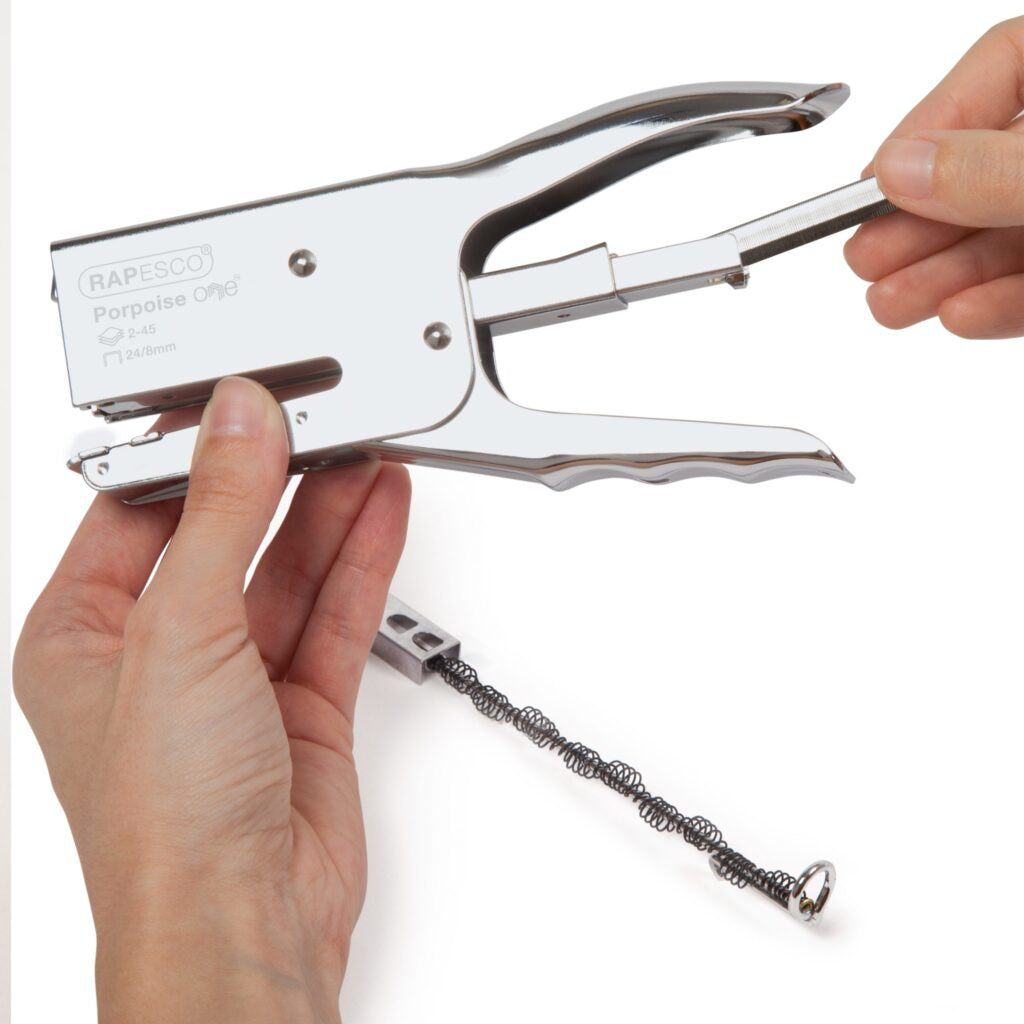 Rapesco Porpoise ONE Heftzange – 45 Blatt, für 24/8, chrom