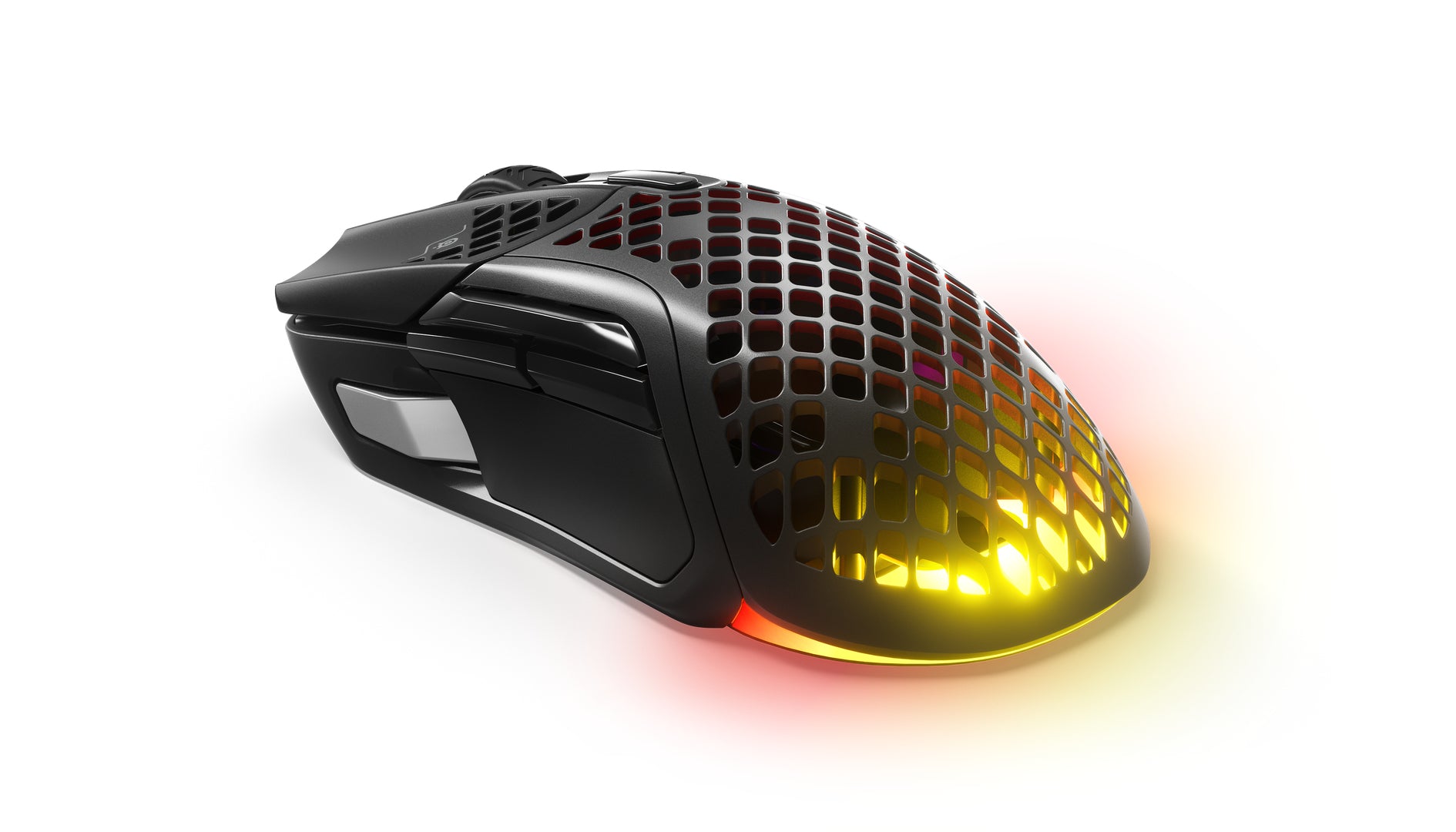 Steelseries Aerox 5 Gaming-Maus – kabellos, 1000 Hz, 9 Tasten, für Rechtshänder, RGB-Beleuchtung, schwarz