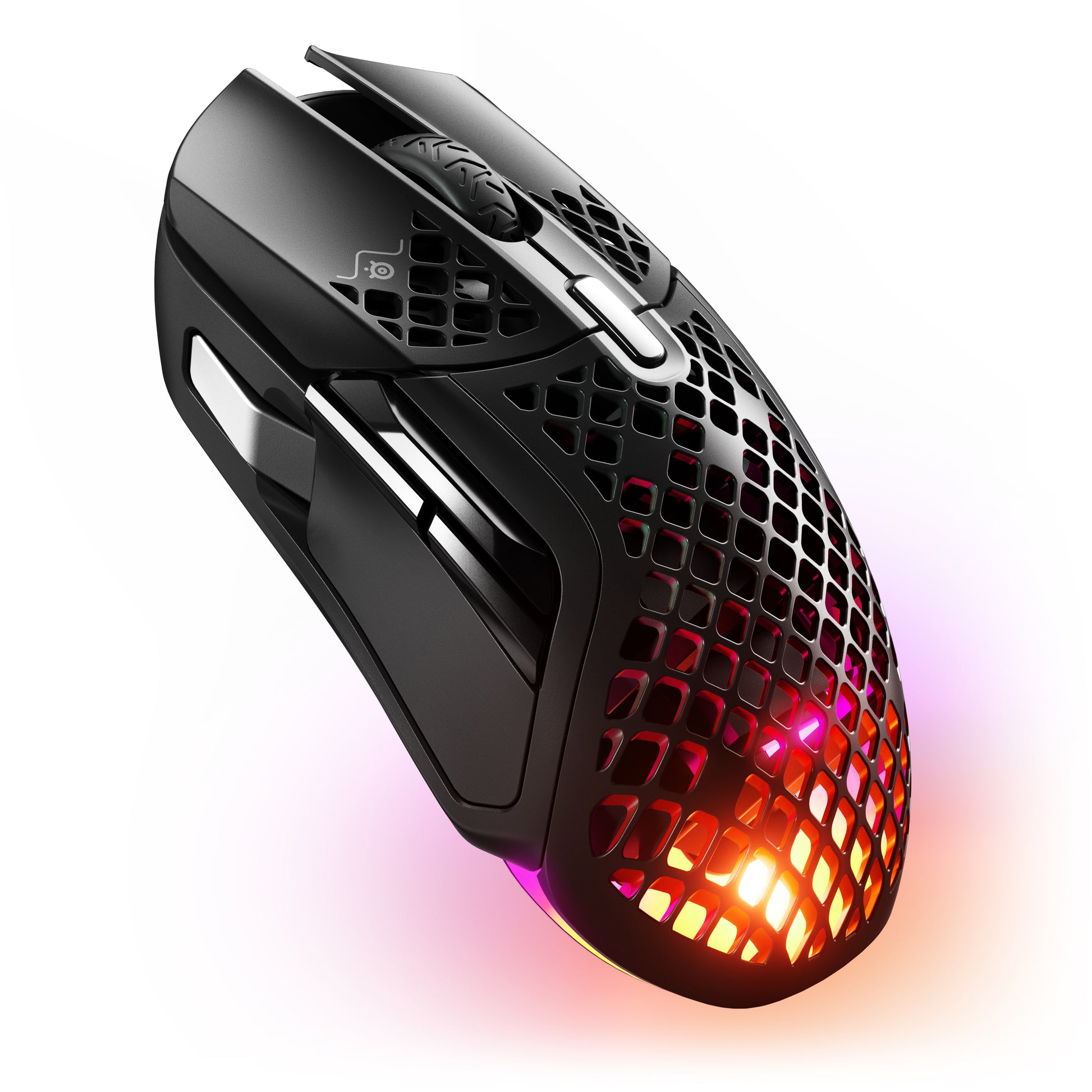 Steelseries Aerox 5 Gaming-Maus – kabellos, 1000 Hz, 9 Tasten, für Rechtshänder, RGB-Beleuchtung, schwarz