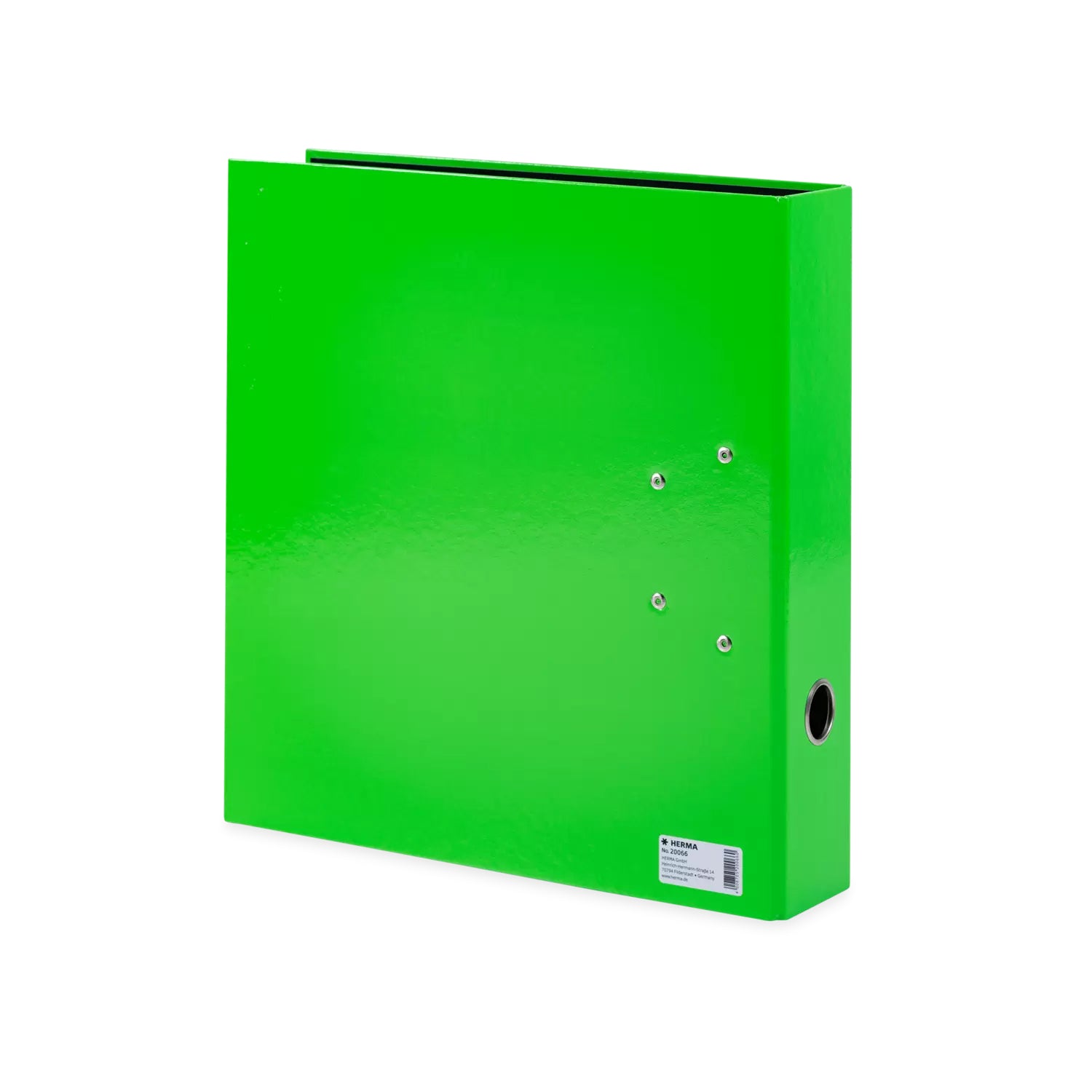 HERMA Ordner – A4 hoch – 2-Ring Hebelmechanik, Rücken 70 mm – neongrün, Karton, mit Niederhalter