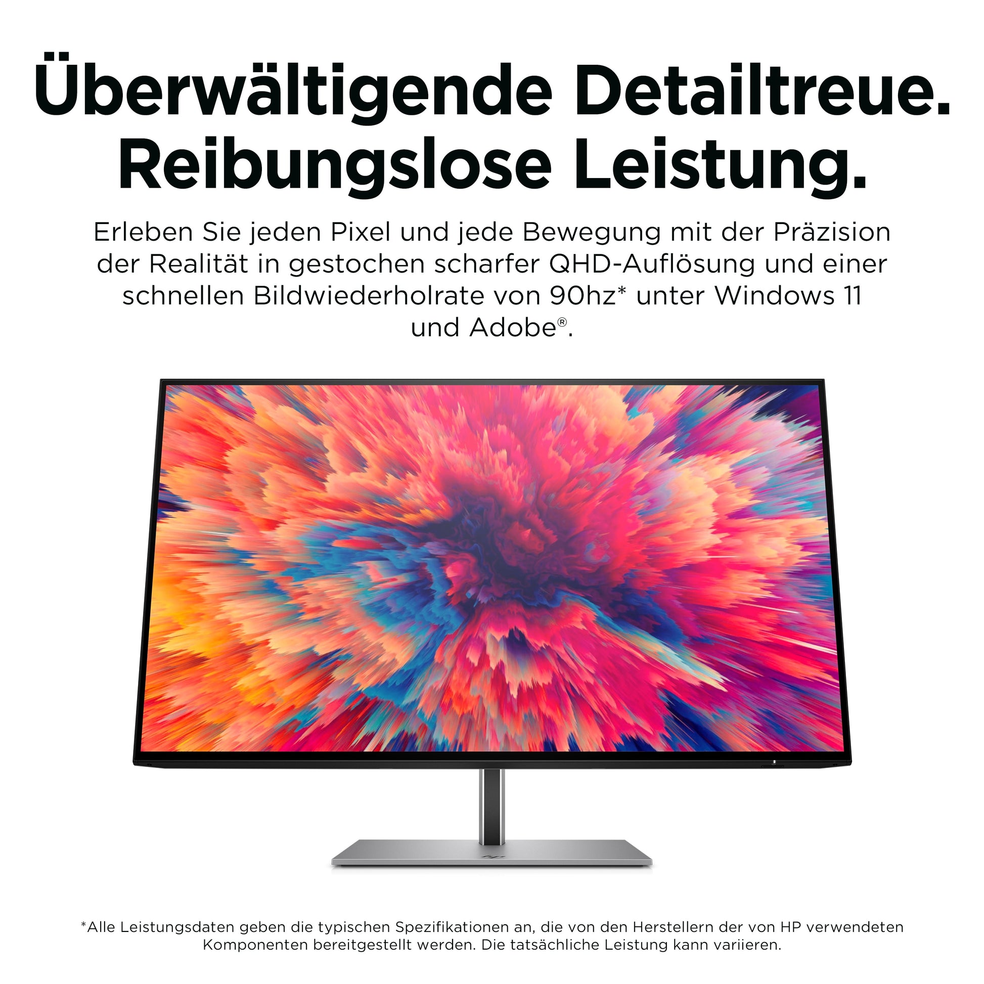 HP Z24q G3 – Monitor, 23,8" 2560 × 1440 (WQHD), IPS, 90 Hz, 400 cd/m², VESA 100 × 100, Silber