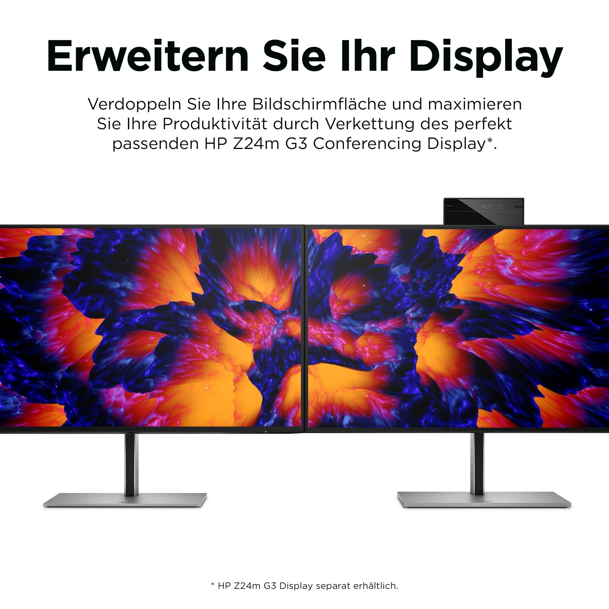 HP Z24q G3 – Monitor, 23,8" 2560 × 1440 (WQHD), IPS, 90 Hz, 400 cd/m², VESA 100 × 100, Silber