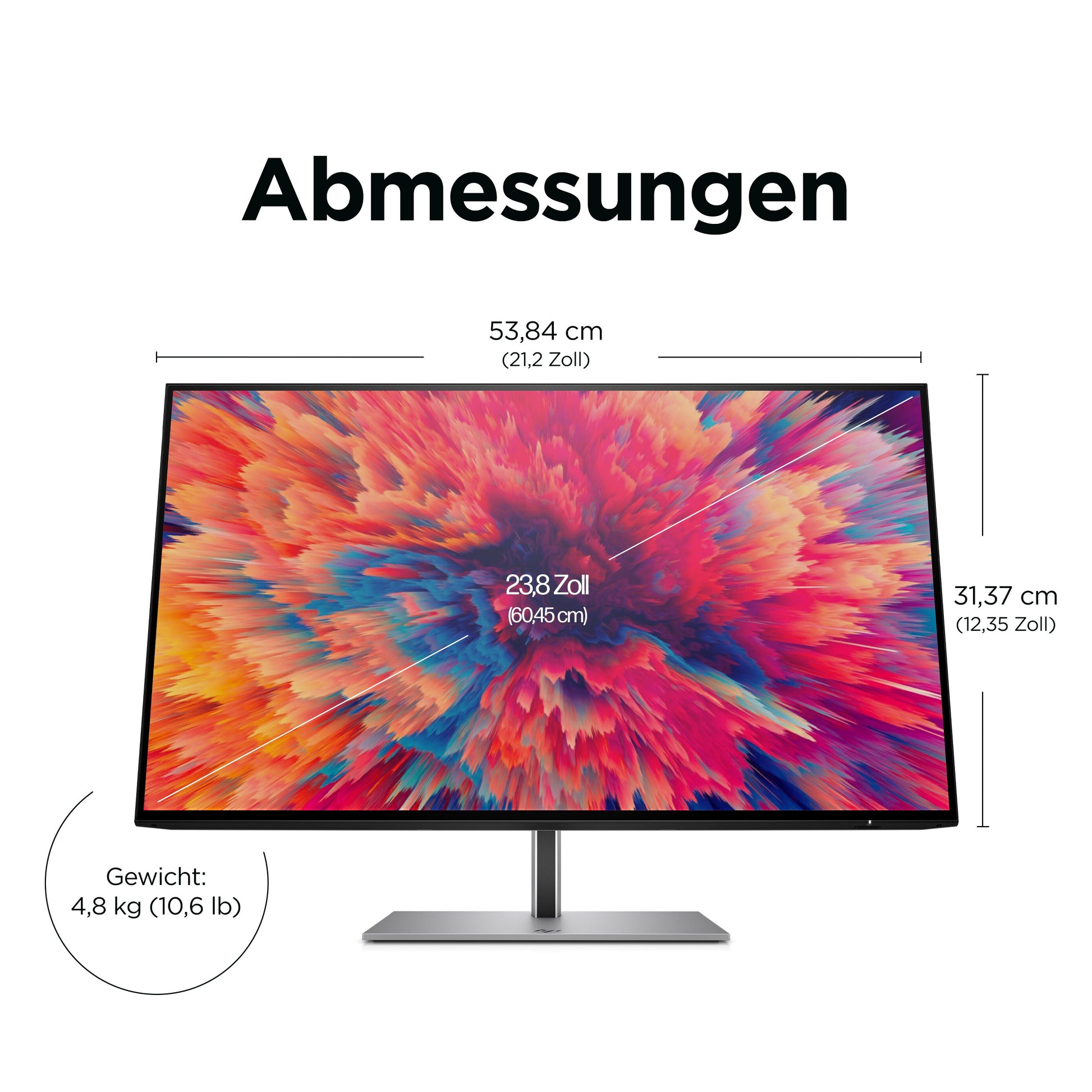 HP Z24q G3 – Monitor, 23,8" 2560 × 1440 (WQHD), IPS, 90 Hz, 400 cd/m², VESA 100 × 100, Silber