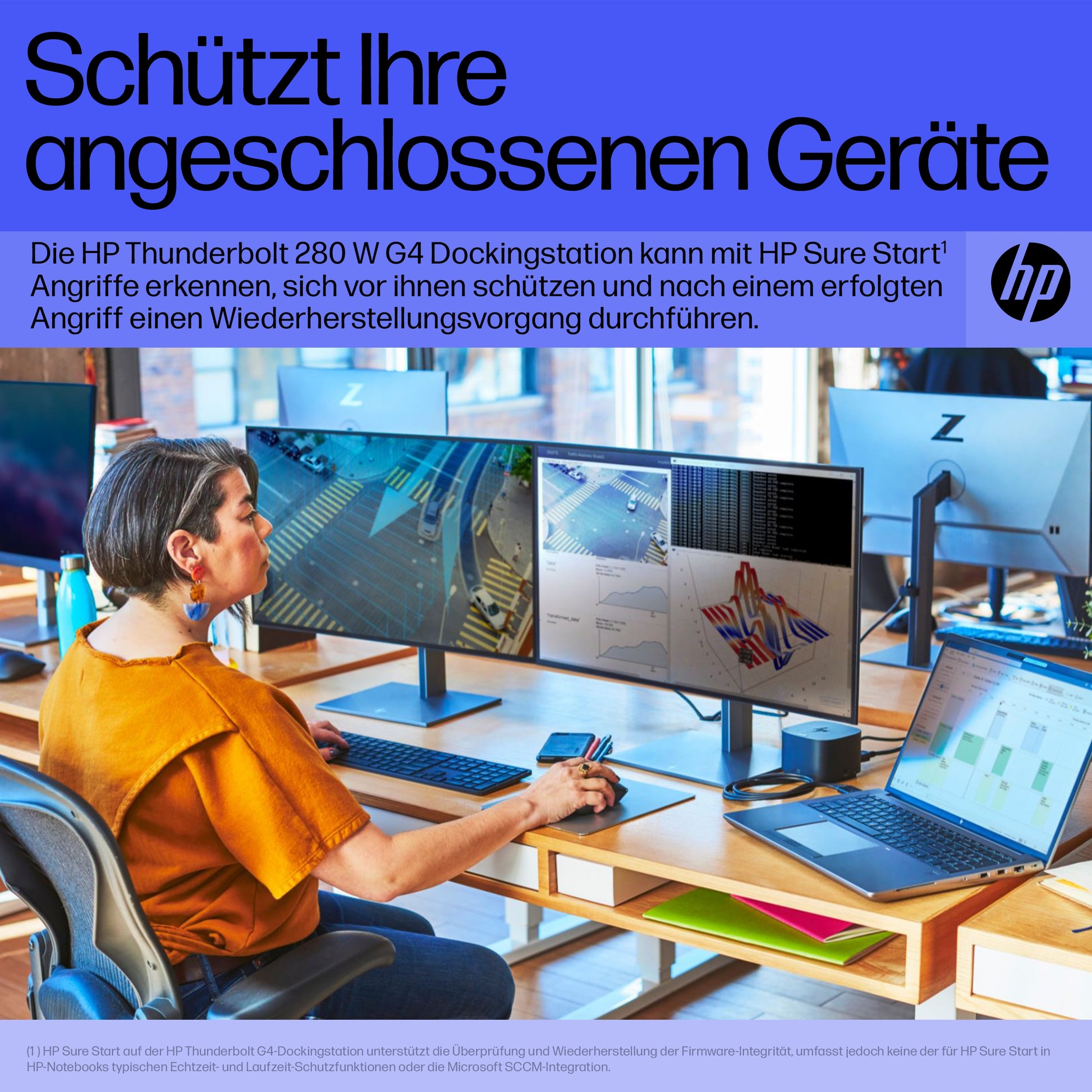 HP Thunderbolt 280W G4 Dockingstation – Thunderbolt 4, 2× DP, 1× HDMI, 4× USB-A, 1× USB-C