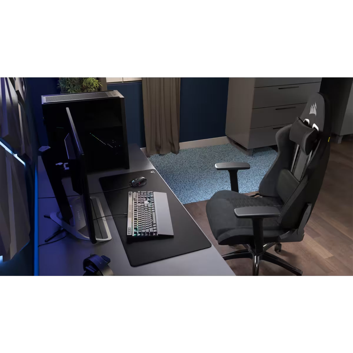 Corsair Gamingstuhl TC100 Relaxed – Sitzhöhe 45–53 cm, 120 kg, schwarz