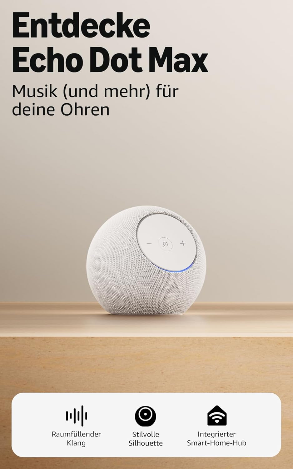 Amazon Echo Dot Max – Smart Speaker – Alexa, Weiss
