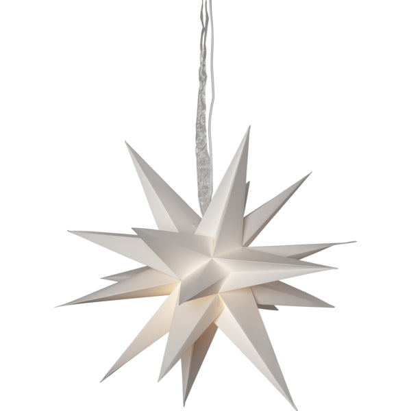 Star Trading Papierstern December – E14 Fassung, 45 cm Durchmesser, IP20 – Weiss
