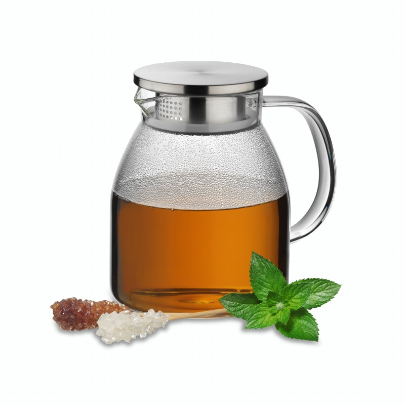 Kela Karaffe Luna – 1,2 l, Ø 12 cm, Borosilikatglas, transparent, mit Deckel, spülmaschinenfest