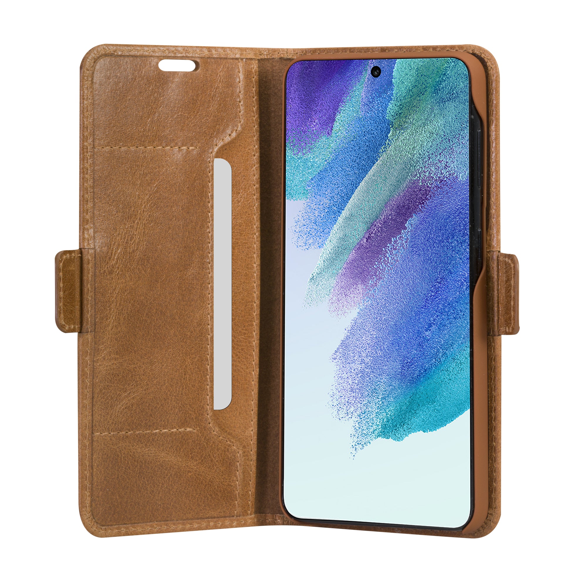dbramante1928 Copenhagen Slim Folio – für Samsung Galaxy A53, mit Ständer, 3 Kartenfächer, Leder, Braun