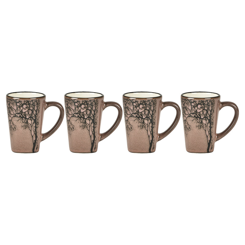 Villa Collection Espressotasse – 4er Set, 100 ml, Ø 5,5 cm, Keramik, Dunkelrosa, spülmaschinenfest