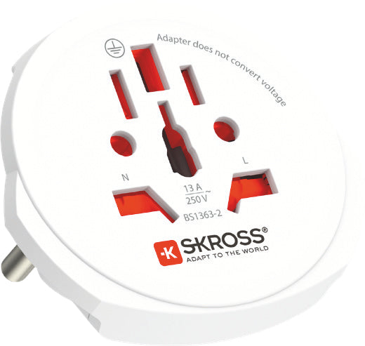 Skross PRO Light Reiseadapter – 2× USB‑A (5 V/2,4 A geteilt, 12 W), 100–250 V AC, für USA, Kanada, Japan