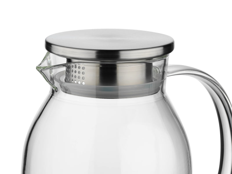 Kela Karaffe Luna – 1,2 l, Ø 12 cm, Borosilikatglas, transparent, mit Deckel, spülmaschinenfest