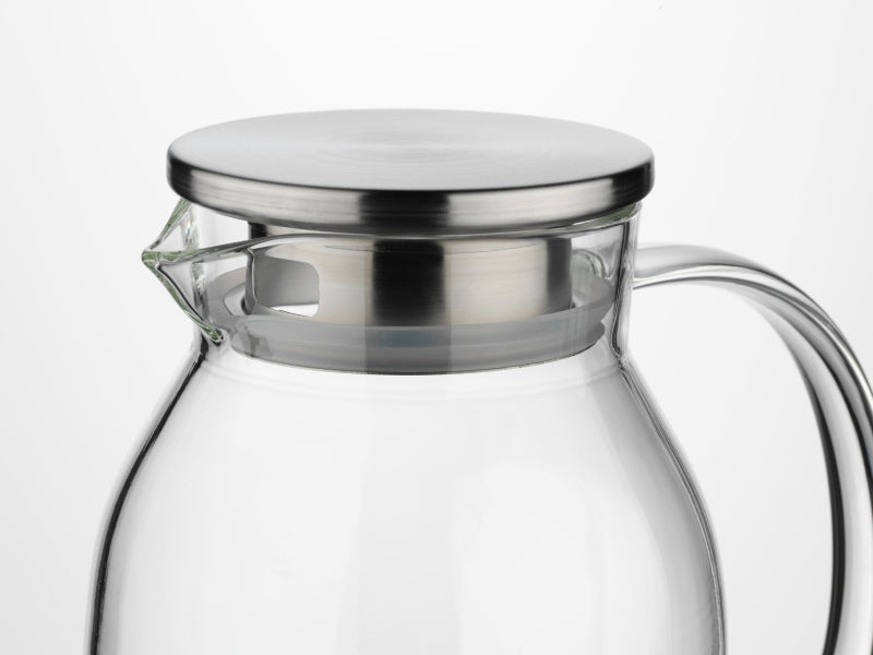 Kela Karaffe Luna – 1,2 l, Ø 12 cm, Borosilikatglas, transparent, mit Deckel, spülmaschinenfest