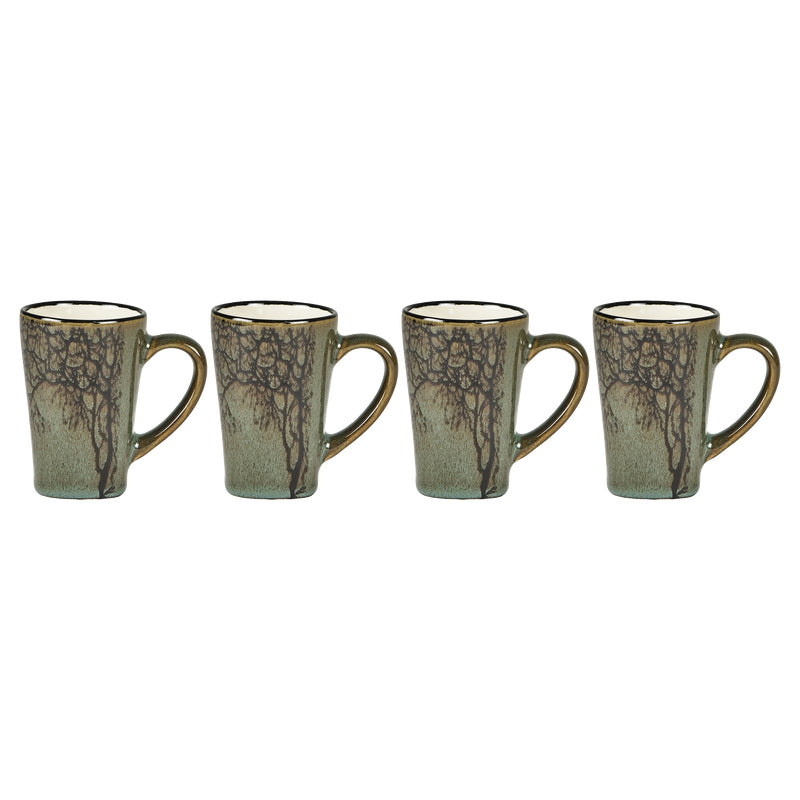 Villa Collection Espressotasse – 4er Set, 100 ml, Ø 5,5 cm, H 8,0 cm, Steingut, Grün, spülmaschinenfest