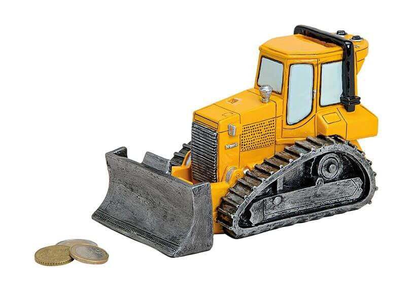 G. Wurm Spardose Baustelle – Polyresin, Grau – 17 × 11 × 8 cm