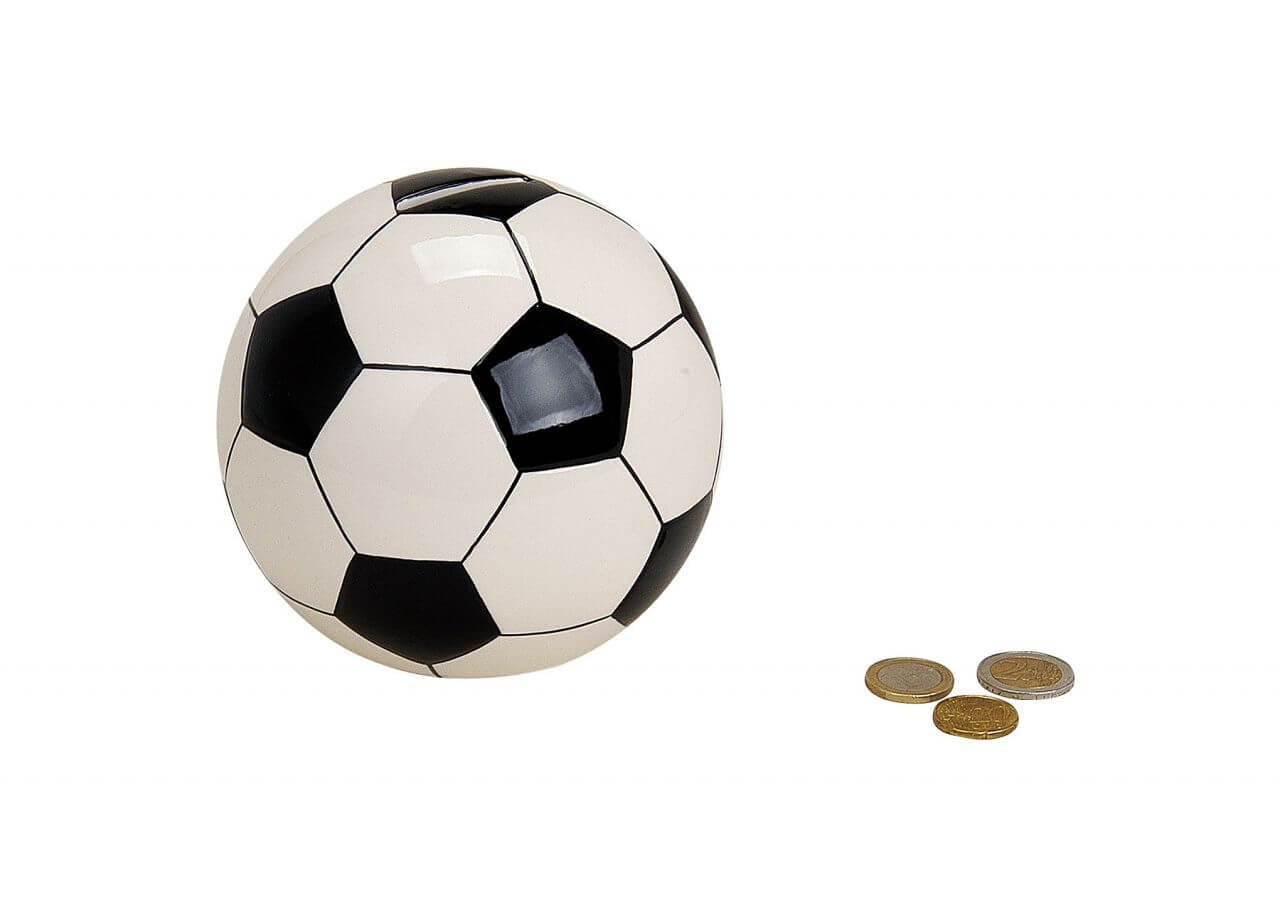 G. Wurm Spardose Fussball – Keramik, Weiss – 13 × 13 × 13 cm