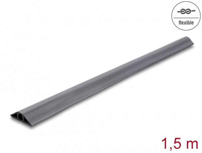 DeLOCK Wandkanal – 50×13 mm – 1,5 m – PVC – Grau, selbstklebend