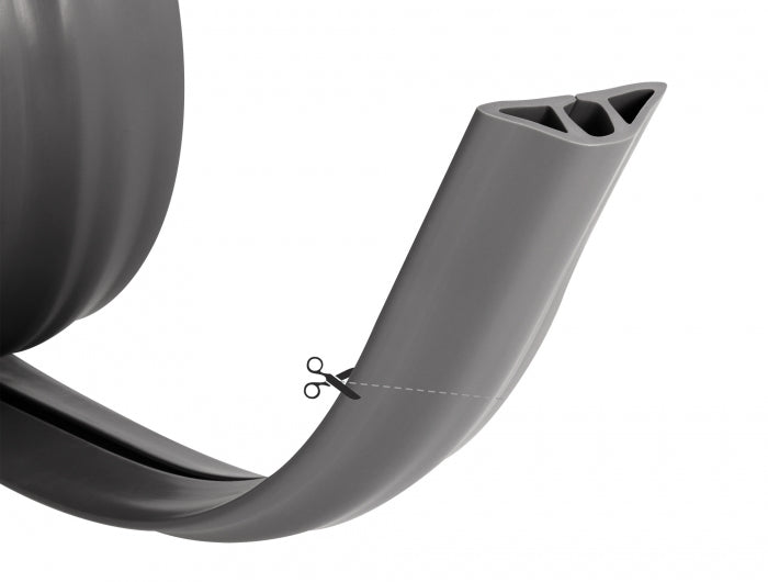 DeLOCK Wandkanal – 50×13 mm – 1,5 m – PVC – Grau, selbstklebend