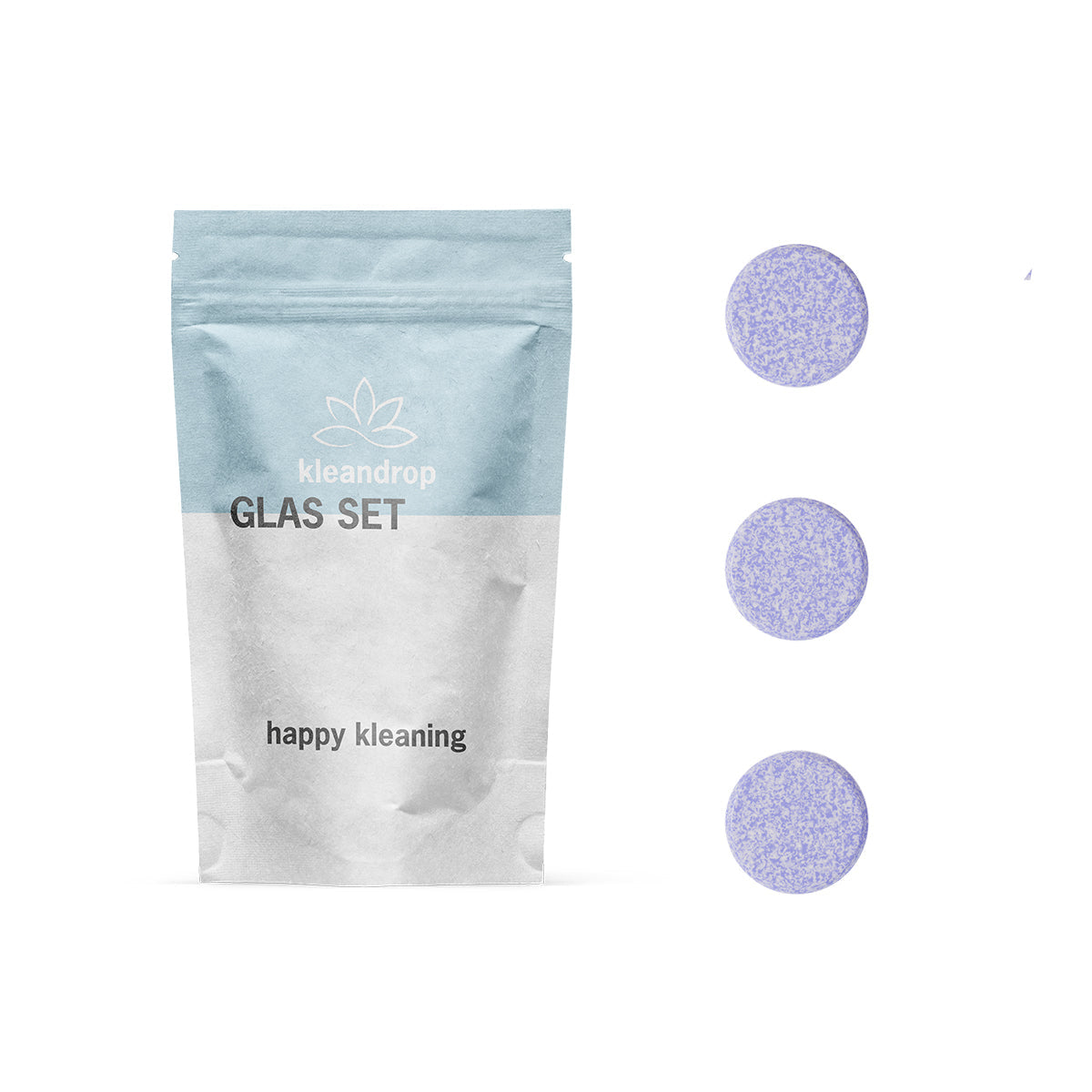 Kleandrop Glas-/Oberflächenreiniger für Glas – Violett – 9 Tabs