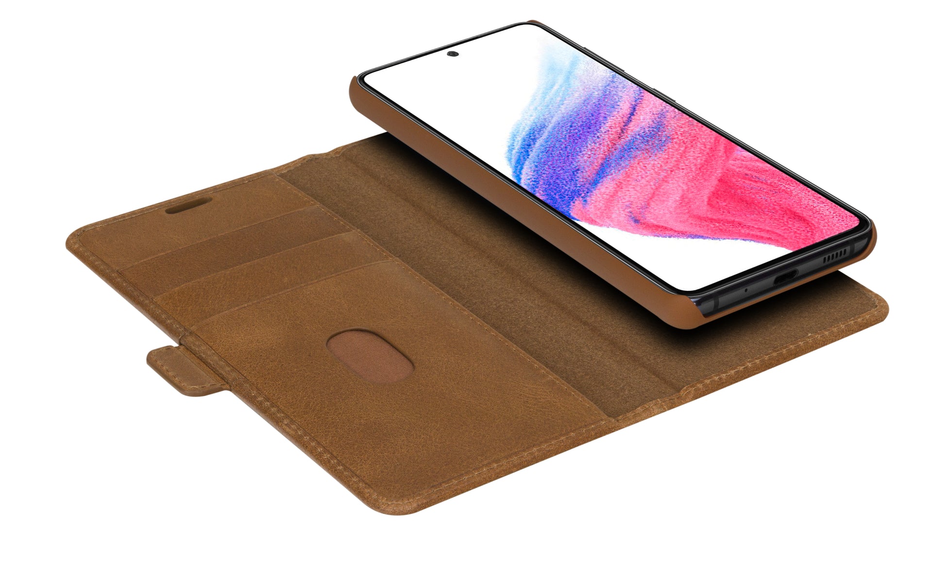 dbramante1928 Lynge Wallethülle – für Samsung Galaxy A53, 3 Kartenfächer, Leder, Beige