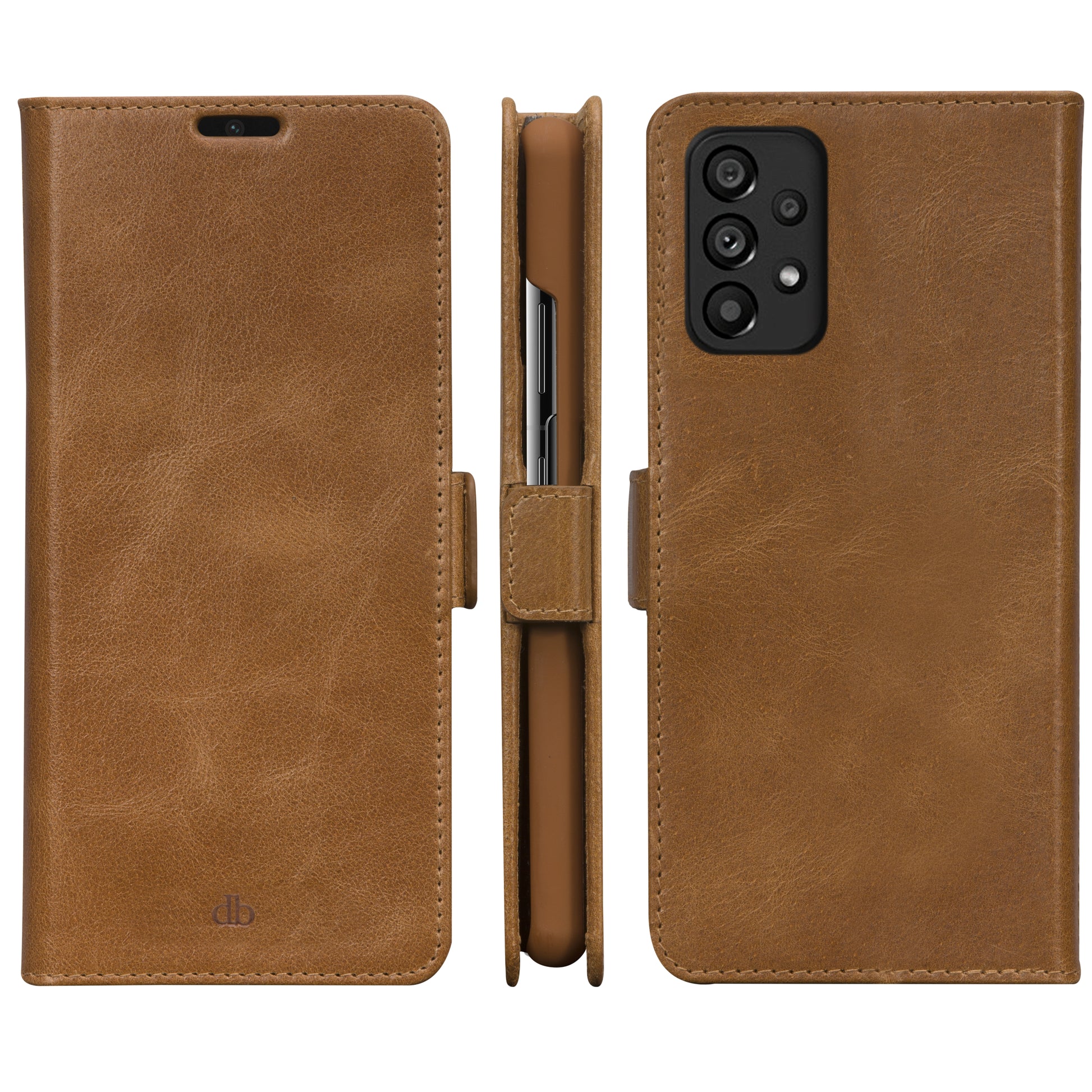dbramante1928 Lynge Wallethülle – für Samsung Galaxy A53, 3 Kartenfächer, Leder, Beige