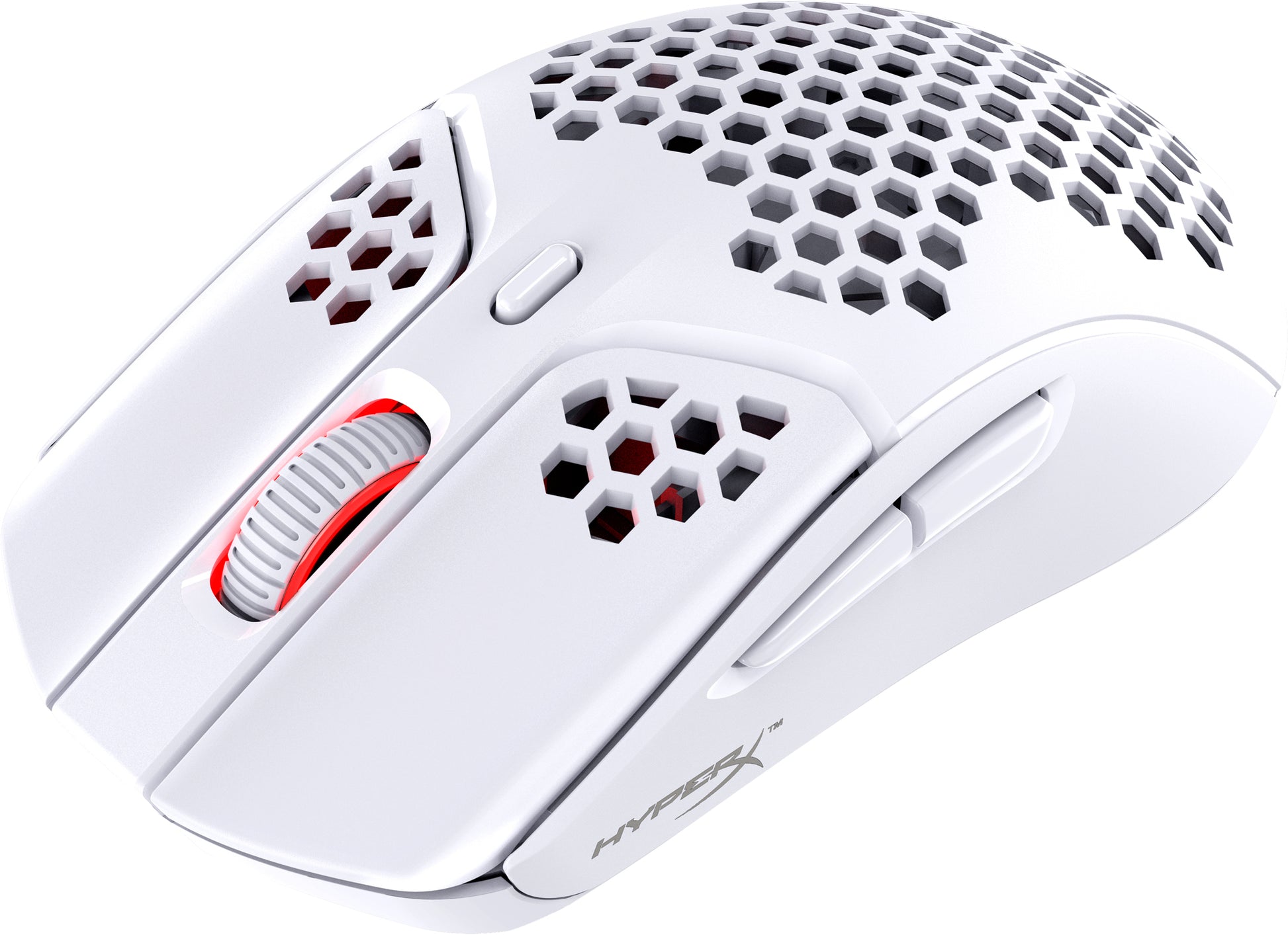 HyperX Pulsefire Haste – Gaming-Maus – Kabellos (2,4 GHz), 16000 DPI, beidhändig, Weiss