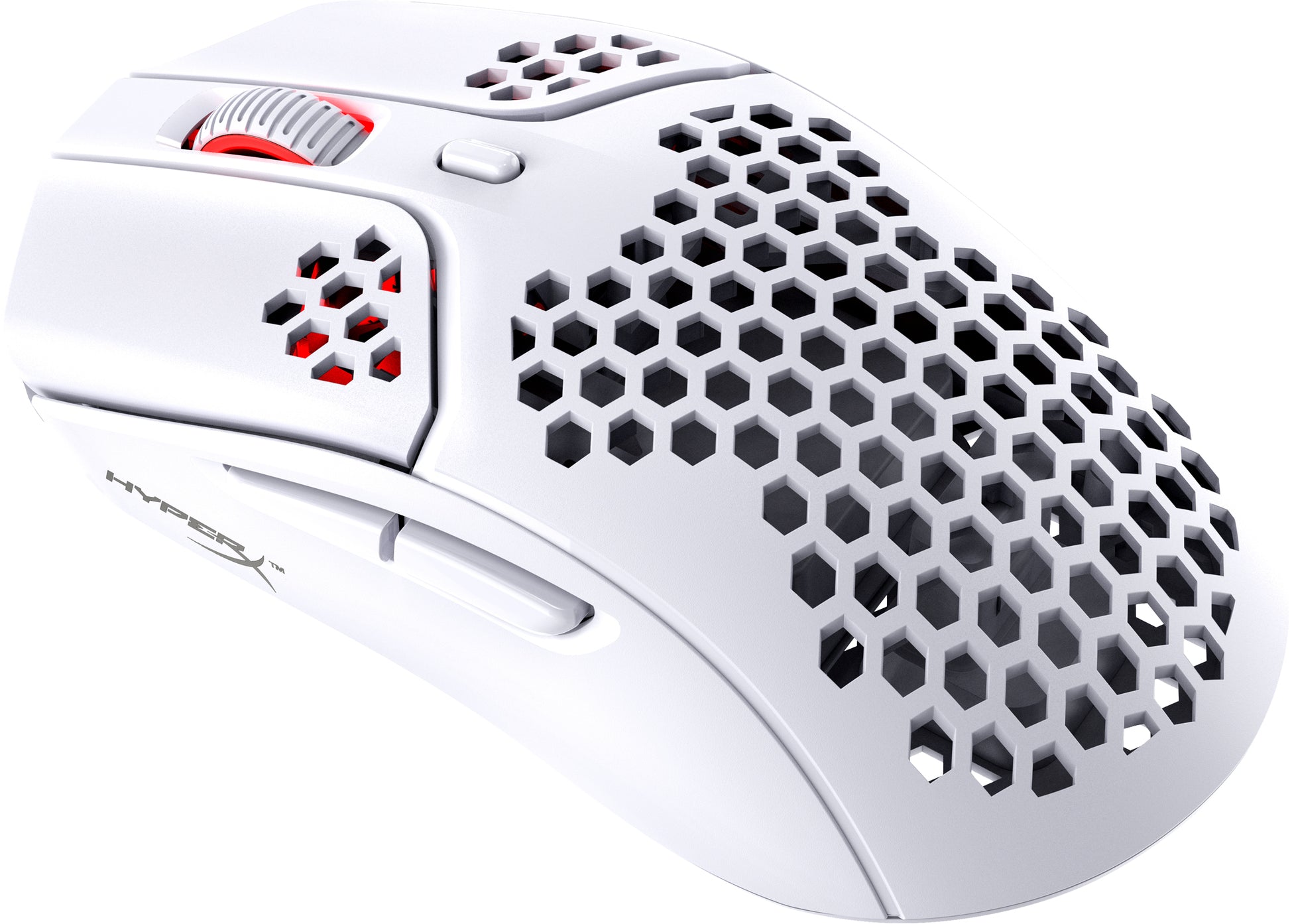 HyperX Pulsefire Haste – Gaming-Maus – Kabellos (2,4 GHz), 16000 DPI, beidhändig, Weiss