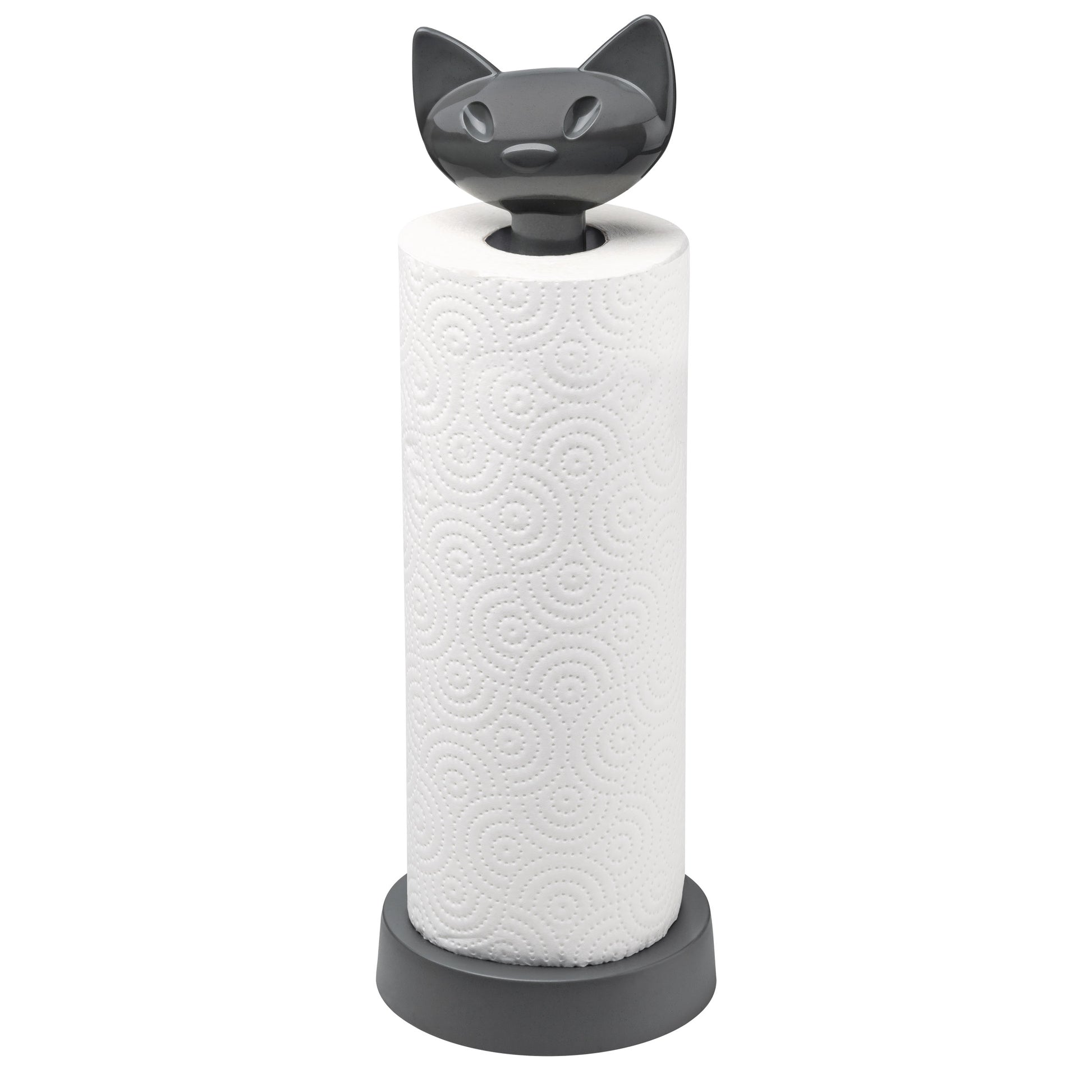 Koziol – Küchenrollenhalter, Biokunststoff, Ø 12,8 × 36,9 cm, Grau, für Rollen bis 26 cm